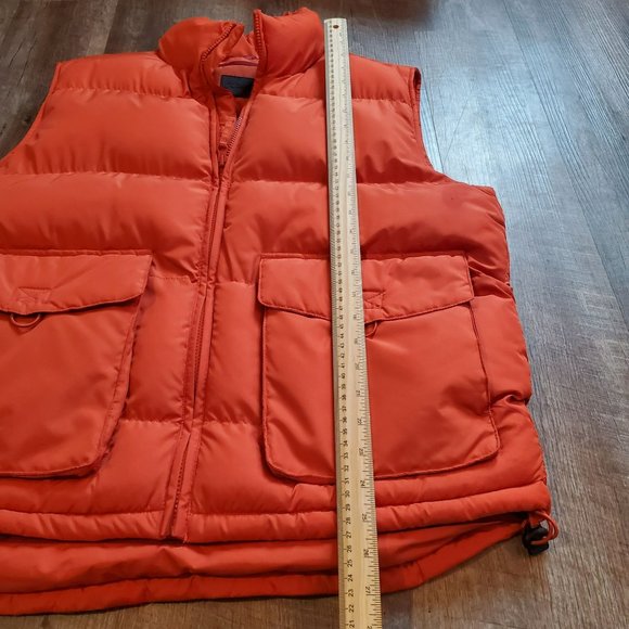 St Johns Bay Orange Puffer Vest Jacket Size MEDIUM Back to the Future Zipper / S - Picture 8 of 8